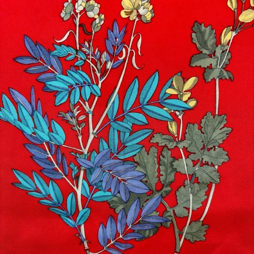 GUCCI Vintage Silk Scarf 34” Red Equestrian Hunting Print Italy